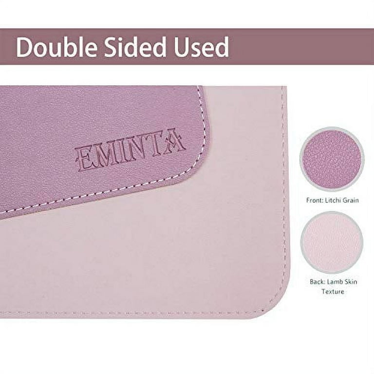 Dual-Sided Multifunctional Desk Pad, Waterproof Desk Blotter Protector,  Leather Desk Wrting Mat Mouse Pad (31.5 x 15.7, Pink)