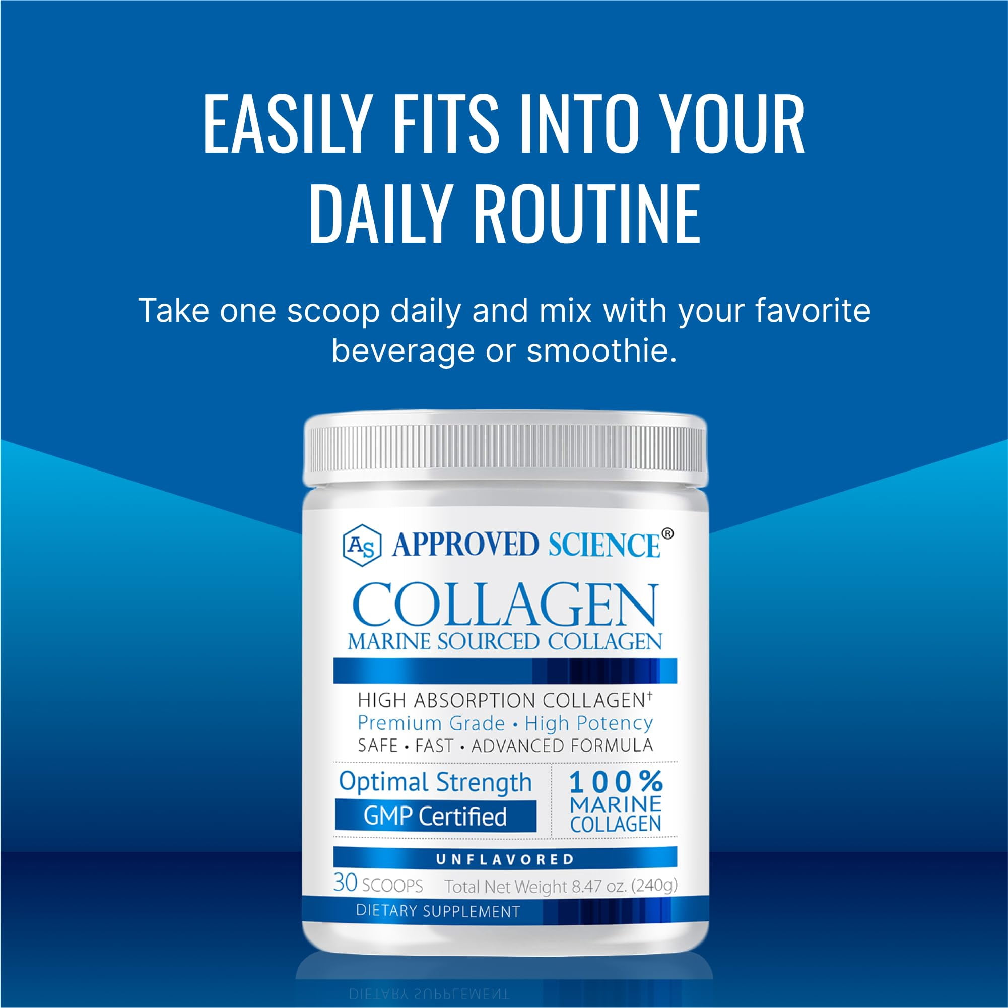 Approved Science Collagen Powder - Skin and Hair- 30 Scoops - One Month Supply