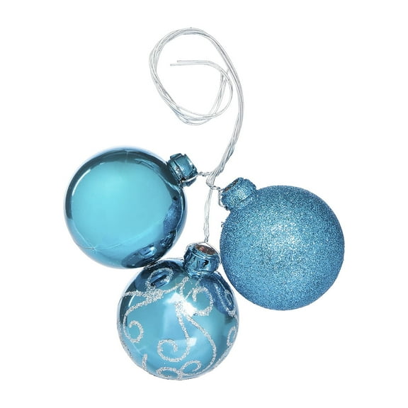 Darice Christmas Floral Blue Christmas Ornament Pick Swirl 5 inches 3 tips