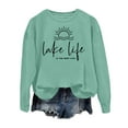 thumbnail image 3 of Long Sleeve Sweatshirt For Women Fashion Is The Life Letter Printed Crew Neck Hoodie Casual Comfortable Outfits Winter Clothes 2025, 3 of 3