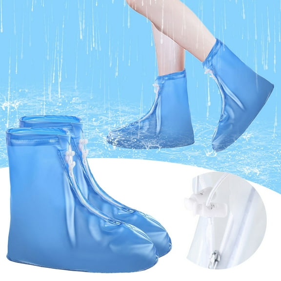 Waterproof Shoe Covers for Rain Snow,Non- Reusable Overshoes with Zipper,Durable Shoe Protectors for Hiking, Cycling, Outdoor Activities,Rain Boots for Men, Women Kids High Top Galoshes