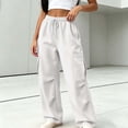 thumbnail image 2 of Womens Pants Zeliretfy Women's Baggy Cargo Sweatpants Wide Leg Pants Athletic Open Bottoms Joggers Casual Athletic Workout Pants with Elastic Waist Lounge Loose Fit Hiking Running Going out, 2 of 9