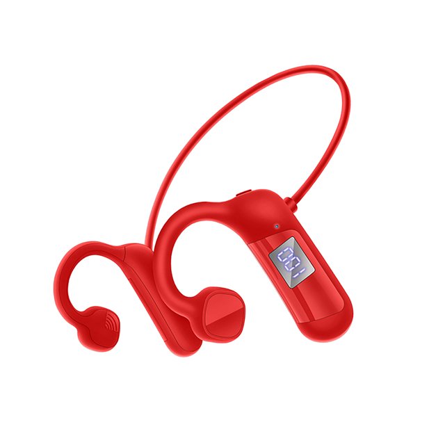 Auriculares de conducción ósea, auriculares inalámbricos digitales con Bluetooth, pantalla Digital LED, bajos 3D para exteriores, auriculares deportivos impermeables