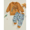 thumbnail image 4 of Baby Toddler Boy 2Pcs Fall Outfits 0 6 12 18 24 Months 2T 3T Long Sleeve Fish Print Sweatshirt + Pants Clothing Set, 4 of 9