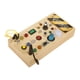 thumbnail image 1 of Tablero de actividades de madera con 8 interruptores de luz LED, juguetes de actividades para niños en edad preescolar Junta, 1 of 8