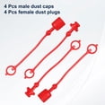 thumbnail image 3 of Uxcell 4 Set 1/4 ISO-B Hydraulic Hose Male Dust Cap & Female Plug Cover, Red, 3 of 7