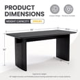 thumbnail image 6 of Guyou 55" Natural Oak Desk, Light Wood Finish MDF Study Table, Versatile Vanity & Office Desk with Sculptural Legs, Sturdy Two-Pedestal Design for Work & Study, Black, 6 of 11