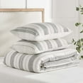 thumbnail image 4 of Levtex Home - Monroe Stripe Duvet Cover Set - Twin Duvet Cover (68 x 88in.) + One Standard Pillow Case (26 x 20in.) - Grey, White, and Charcoal - Striped - Cotton, 4 of 7