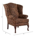 thumbnail image 4 of Pemberly Row Traditional Wing Back Accent Chair in Red Finish, 4 of 7