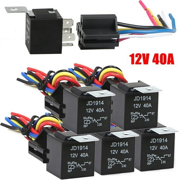 Waterproof Automotive Relay 12V 5Pin 40A Car Relay 12V 5Pin With Relay Socket