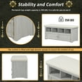 thumbnail image 5 of Entryway Storage Bench with Linen Upholstered  Cushion, 2 Doors and Shelves, Bathroom Bedroom Shoe Bench for Entryway, Mudroom, Under Window, Living Room, Hallway, 42"L x 16"W x 18.9"H, Gray Wash, 5 of 8