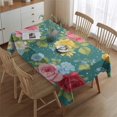 thumbnail image 2 of Pioneer Flower Floral Print Pattern Rectangle Tablecloth 60"x84",Waterproof Polyester Rectangle Table Cloth, Wipeable Spillproof Polyester Tablecloth for Dining, Camping, Indoor and Outdoor, 2 of 5