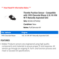 thumbnail image 2 of Throttle Position Sensor - Compatible with 1995 Chevy Blazer 4.3L V6 VIN W FI Naturally Aspirated GAS, 2 of 2