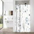 thumbnail image 3 of Stall Shower Curtain 36Wx72HInch Narrow Partition Fabric Water Resistant Shower Curtain Beige Blue Taupe Floral Shower Curtain Set Machine Washable for Home Bathtubs Decor, 3 of 4