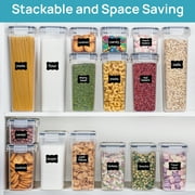 Sindcom Airtight Food Storage Containers Set, 38pcs Plastic Kitchen and Pantry Organization Canisters, Black