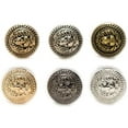 thumbnail image 6 of 5pcs Vintage Lion Pattern Shank Metal Button Round for Sewing Clothing Suits Blazer Jacket Uniform Handwork (Golden, 15mm), 6 of 10
