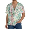 thumbnail image 3 of Wukai Watercolor Tiger Men's Casual Short-Sleeve Button Down Shirt - Lightweight Summer Dress Shirt for Daily Wear-Large, 3 of 7