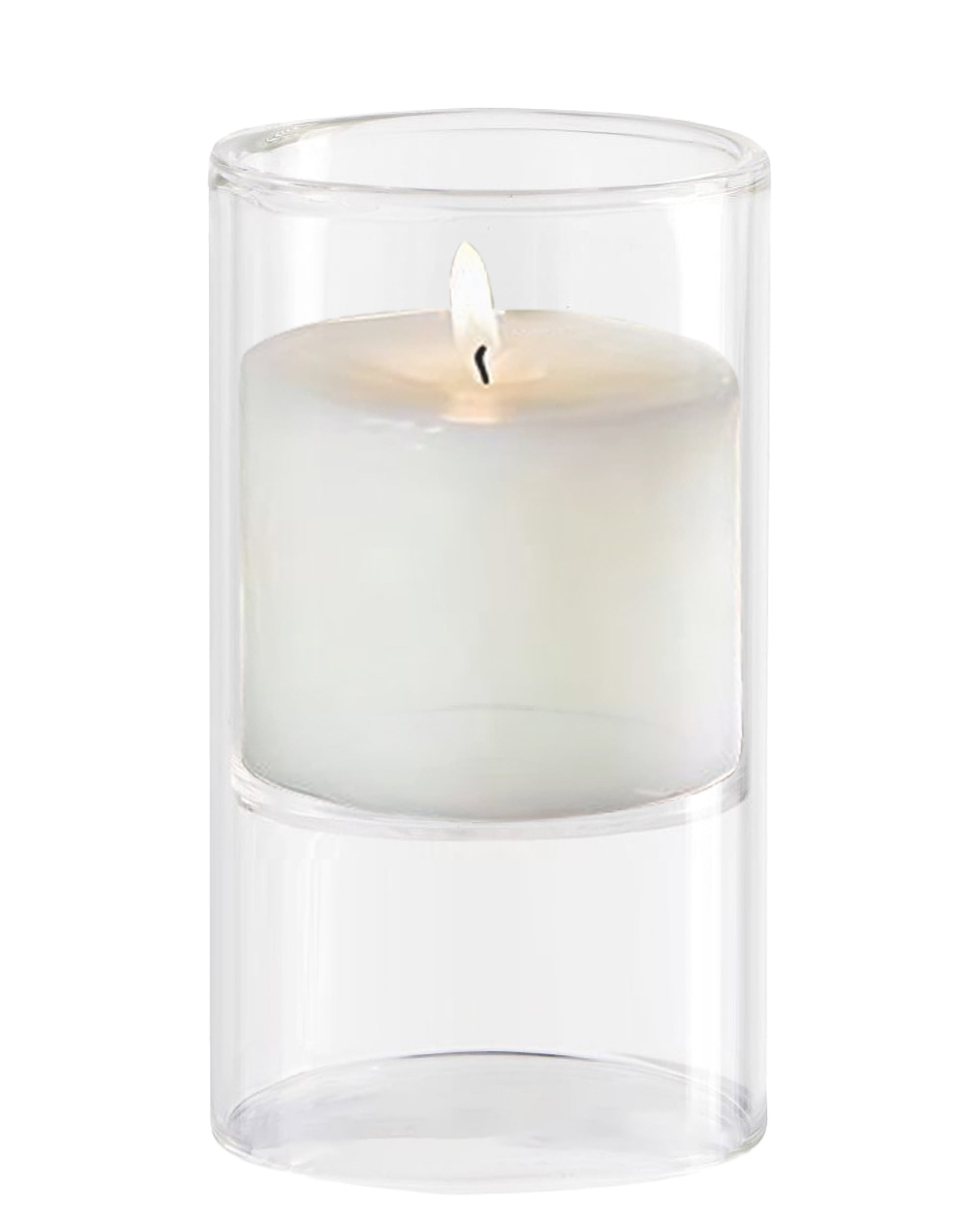 Mainstays Clear Floating Glass Home Candle Holder Medium