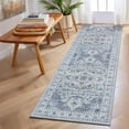 thumbnail image 2 of Hasoo 2' x 6' Washable Hallway Runner Soft Boho Vintage Kitchen Mats Stain Resistant Rugs for Bedroom Laundry Blue, 2 of 6