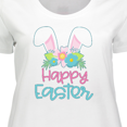 thumbnail image 4 of Inktastic Happy Easter with Bunny Ears and Flowers Women's Plus Size T-Shirt, 4 of 5