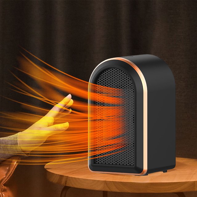 Mini calentador de ventilador eléctrico de calentamiento rápido PTC de 1200W para el dormitorio del hogar (enchufe negro de la UE)