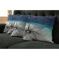 thumbnail image 2 of Ambesonne Beach Throw Pillow Cover 4 Pack, Seascape Theme Driftwood, 20", Turquoise and Blue, 2 of 6