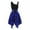 Blue, variant on Womens Casual Dresses Women's Fashion Lace-up Short-sleeved Irregular Hem Plaid Stitching Dress