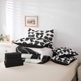 thumbnail image 6 of jejeloiu Cartoon Bow Tie 7-Piece Twin Bedding Sets,White Black Bedding Comforter Set For Girls Reversible, 6 of 8