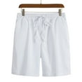 thumbnail image 2 of Gubotare Casual Shorts for Men Mens Shorts Casual Classic Fit Cotton Summer Beach Shorts with Elastic Waist and Pockets (White,3XL), 2 of 4