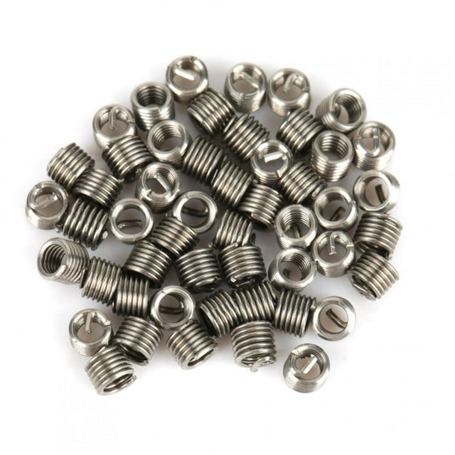 Insert Fileté, 50pcs en Acier Inoxydable Enroulé Filetage Hélicoïdal Inserts M1.6x0.35x2D Vis Écrou Hexagonal Insert de Réparation