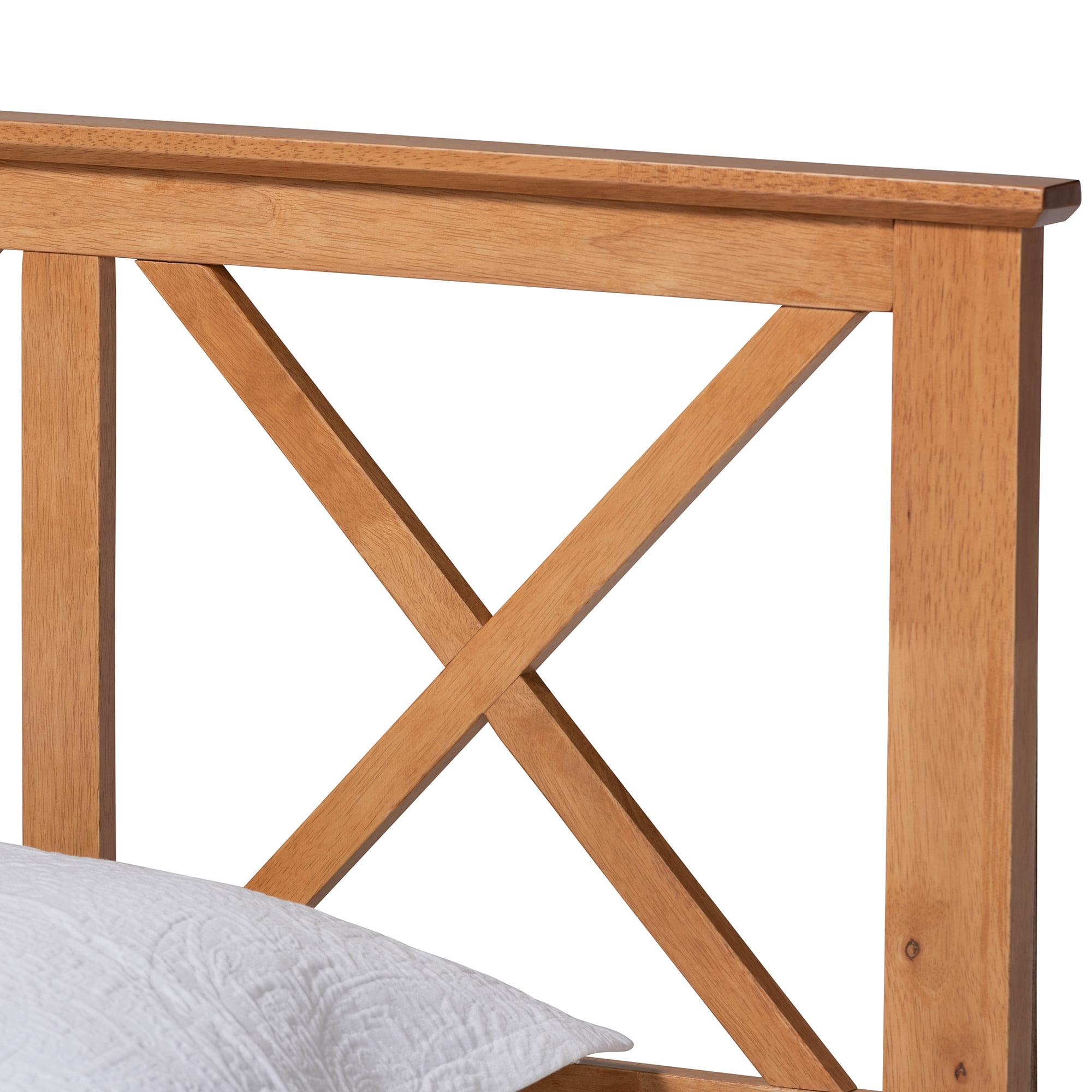 Baxton Studio Galvin Contemporary/Modern Rubberwood Adjustable Platform Bed, Twin, Brown