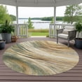 thumbnail image 3 of Addison Rugs Chantille Indoor/Outdoor Transitional Swirls Green Machine Washable Round Rug, 8' x 8', 3 of 8