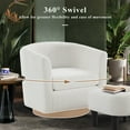 thumbnail image 5 of JONPONY Swivel Accent Chair 360°Comfy Recliner Corduroy Accent Club Armchair Single Sofa with Ottoman for Living Room,White, 5 of 12