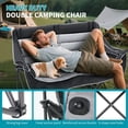 thumbnail image 5 of Slsy Double Beach Camping Chair with Canopy, Folding 2 Person Camping Sofa Seat, Portable Outdoor Loveseat with Shade, Oversize Camp Chair for Lawn, and Outdoor Activities, 5 of 8