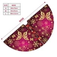 thumbnail image 3 of Lsque Golden Snowflakes And And Butterflies Print Christmas Tree Skirt, Tree Skirt with Ties or Velcro, Perfect for Holiday Decorations, Halloween, and New Year-36", 3 of 7