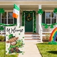 thumbnail image 2 of Welcome St. Patrick's Day Garden Flag 12x18 Double Sided Burlap, Highland Cow with Shamrock Bouquet & Green Plaid Scarf Yard Flag for Spring Seasonal Irish Farmhouse Outdoor Decor(ONLY FLAG), 2 of 6