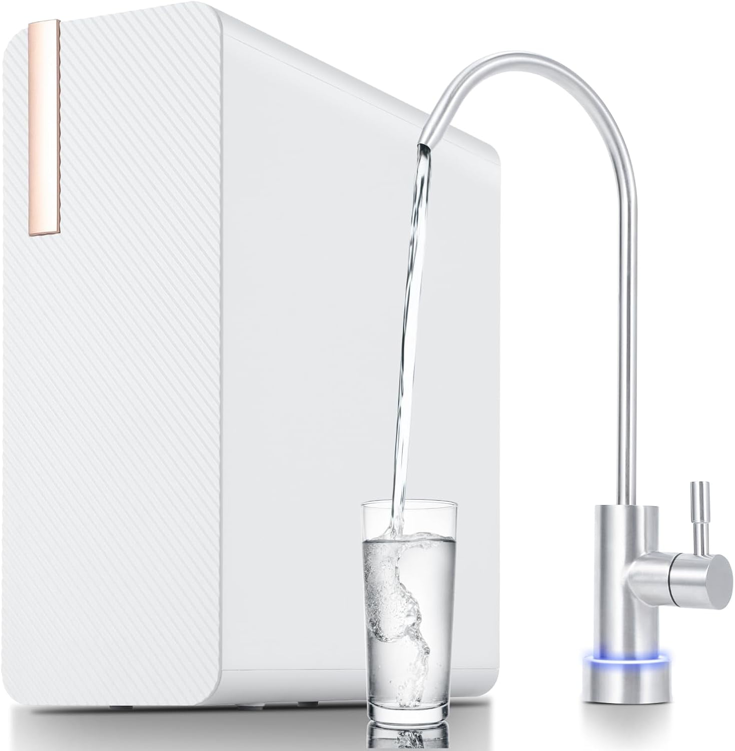Acekid Reverse Osmosis System, 600 GPD Tankless Reverse Osmosis Water Filter, 2:1 Pure to Drain, NSF/FC/SGS Certified, Under-Sink Water Filtration System