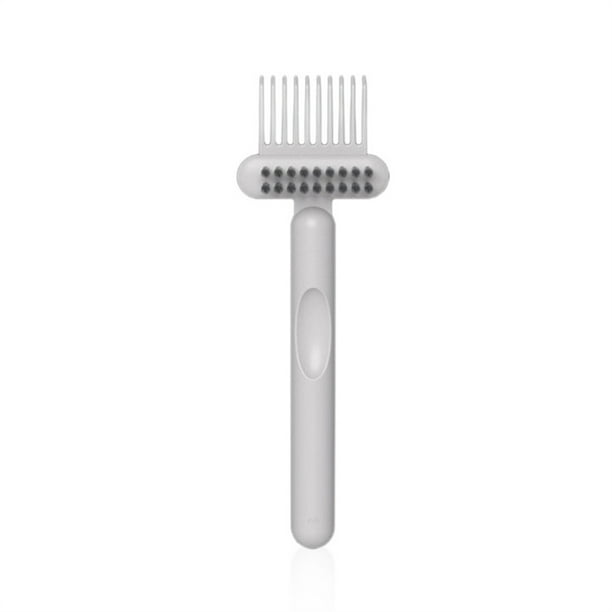 Peine limpieza cepillo portátil mini antideslizante mango antideslizante curling hierro remover escombros lavado regalo regalos baño salón gris Inevent HA059188-03B