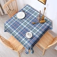 thumbnail image 2 of Blue White and Yellow Checkered Pattern Square Tablecloth,Waterproof Square Table Cover,Wipeable Spillproof Washable Table Cover for Home Kitchen Party Decor 52"x52"(132x132cm), 2 of 6