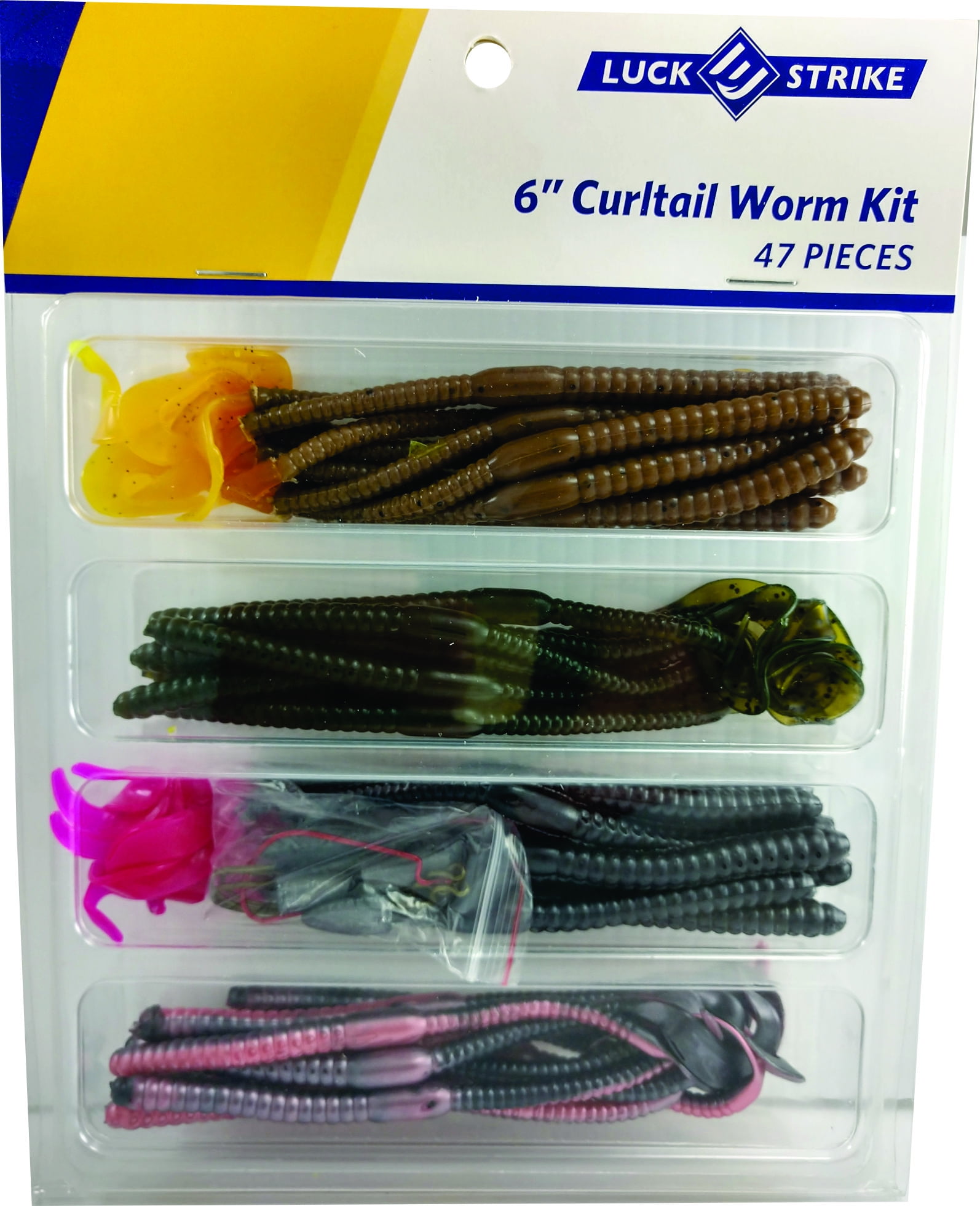 6 inch hook tail bass worms 20 ct. 