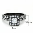 thumbnail image 2 of Luxe Jewelry Designs 2-Piece IP Black Women's Stainless Steel Wedding Ring Set with Cubic Zirconia -, 2 of 4