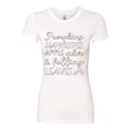 thumbnail image 2 of Wild Bobby Pumpkins Hayrides Apple Cider and Falling Leaves White and Black Halloween Women Slim Fit Junior Tee, White, Small, 2 of 6