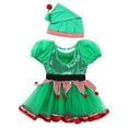 thumbnail image 4 of Miaeowve Girls Christmas Elf Costume Mesh Tutu Dance Leotard Dress Xmas Party Performance Outfits Green 5, 4 of 7