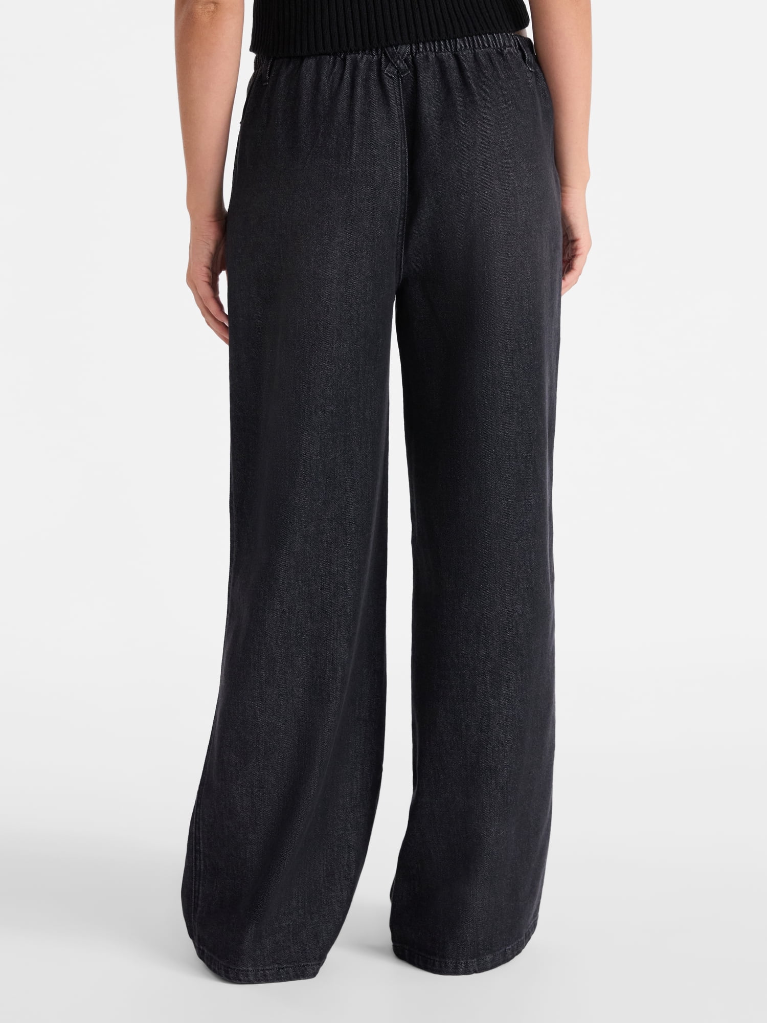 No Boundaries Mini Waistband Wide Leg Pants, 31'' Inseam, Women's
