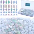thumbnail image 1 of shiyou-Iridescent Glass Mosaic Tiles for Crafts, 240 Pieces 5 Shapes Mixed Stained Glass Sheets, Mosaic Kits for Adults (Iridescent White), 1 of 4