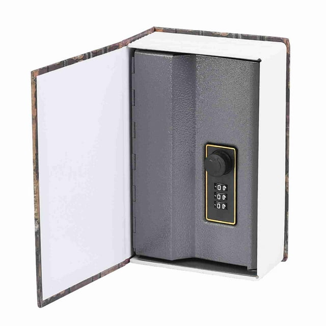 Boîte à Livres avec Serrure à Combinaison, Design d'Apparence Simulée, Construction en Métal Robuste, Rangement de Collection de Bijoux pour Maison Bureau Magasin Dortoir, Facile à Utiliser
