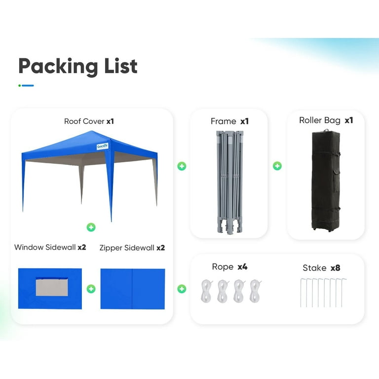 Quictent 10'x10' Easy Pop Up Canopy Tent with Zip Sides, Enclosed