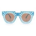 thumbnail image 6 of Womens Art Nouveau Deco Thick Plastic Horn Rectangle Sunglasses Blue - Brown, 6 of 8