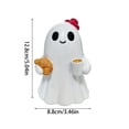 thumbnail image 3 of Halloween White Ghost Figurine,Cute Halloween Decorations Statue for Home Desk Living Room Bedroom Office and Holiday Party Desktop Ornament, 3 of 7