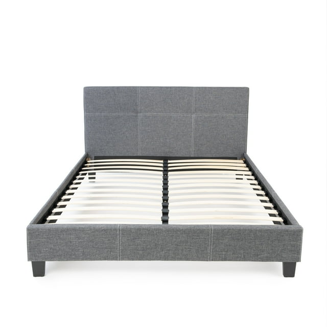California Bed Frame with Headboard - Queen (Grey)